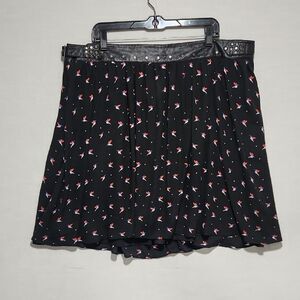 Torrid Skater Skirt Women’s 20 Black Hummingbird Heart Print Flowy Plus Size